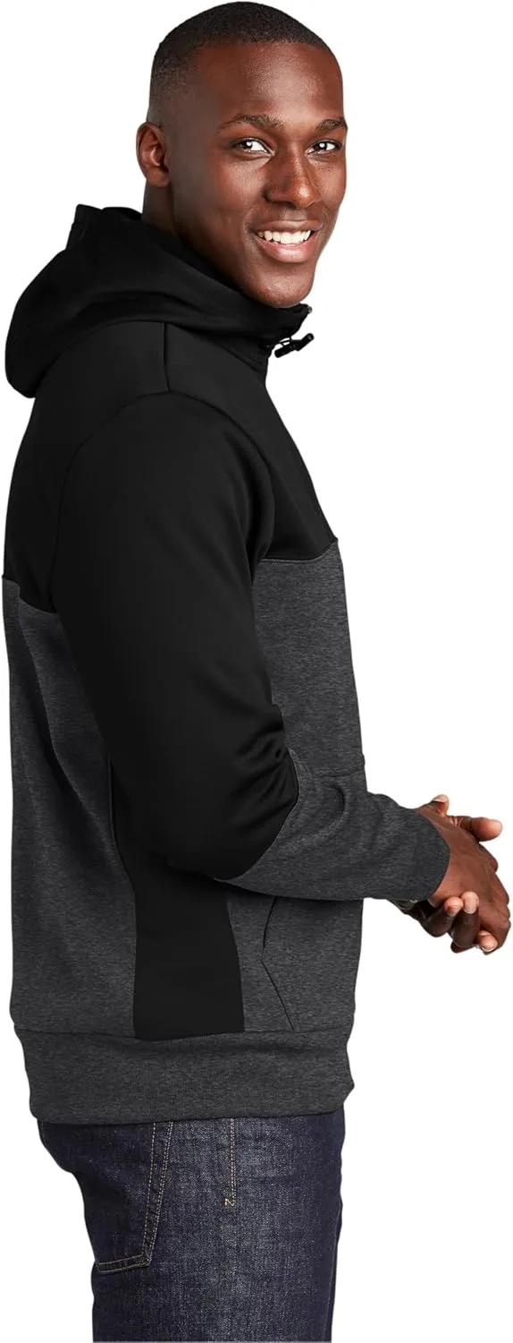SPORT-TEK Tech Fleece Colorblock Full-Zip Hooded Jacket ST245
