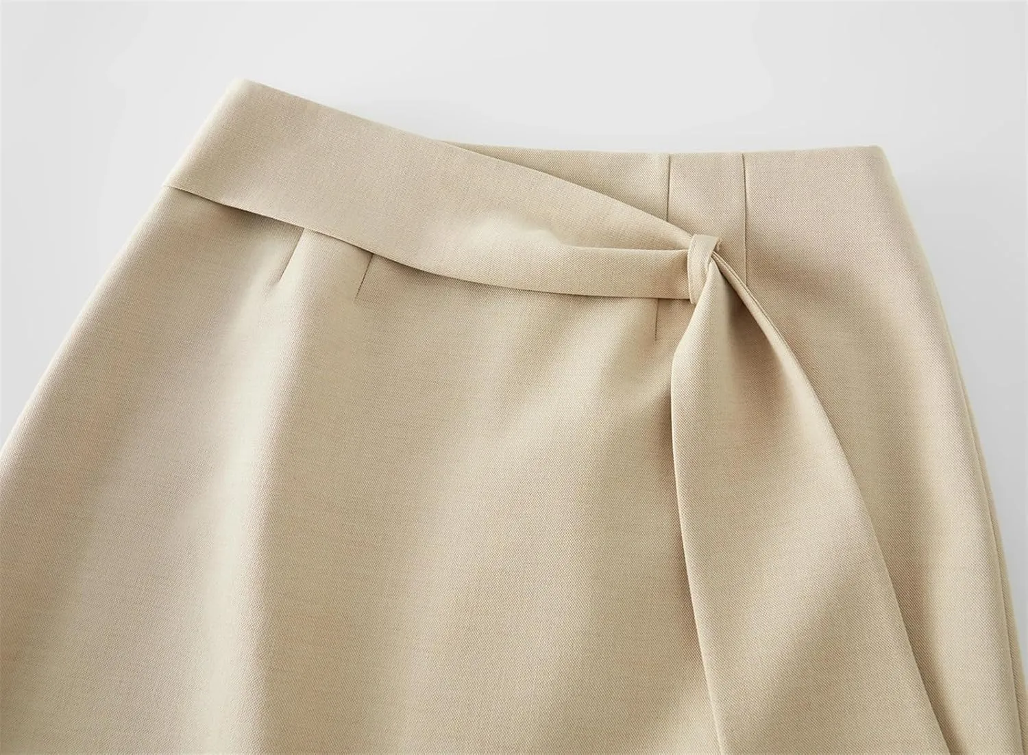 Women Long Back Slit High Waist A-LINE Skirts Spring Office Lady Twill Work Pleated Pencil Skirt