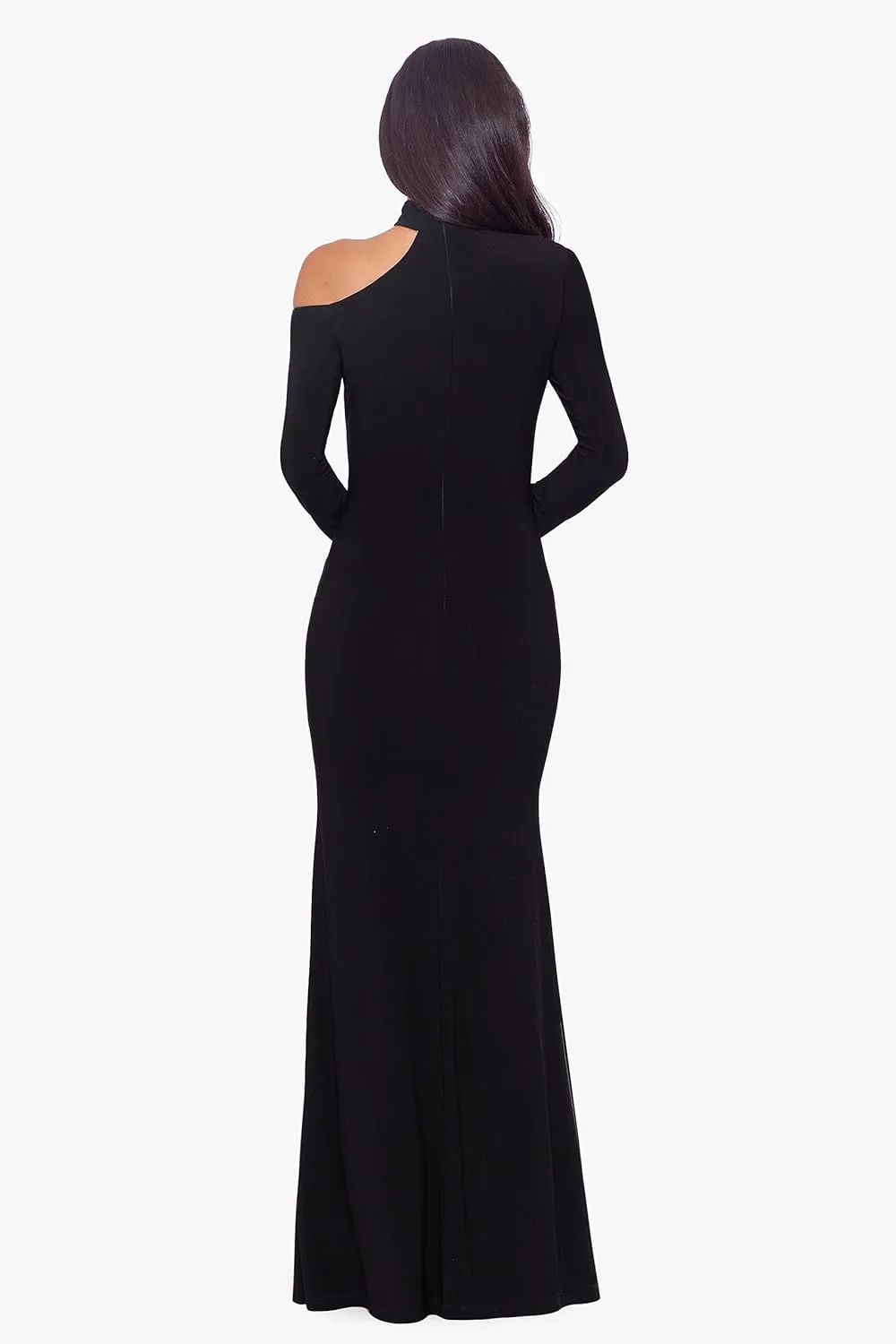 Xscape Women's Long Sleeve One Shoulder Cutout Dress