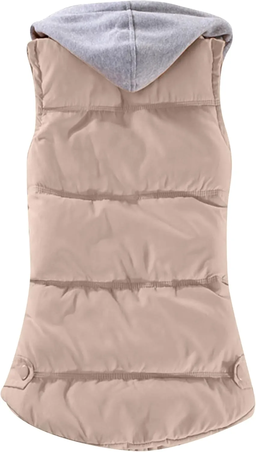 YMING Womens Quilted Sleeveless Vests Removable Hooded Winter Vest Warm Puffer Coat Plus Size