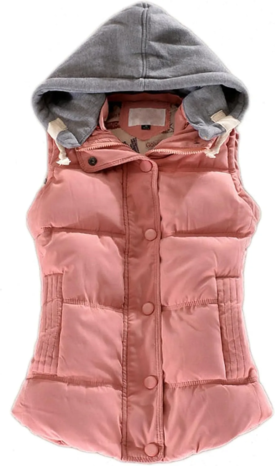 YMING Womens Quilted Sleeveless Vests Removable Hooded Winter Vest Warm Puffer Coat Plus Size